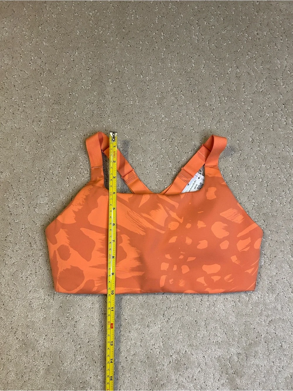 lululemon Ultralu Square-Neck Sports Bra B/C Size 6 Orange Camo Medium Support
